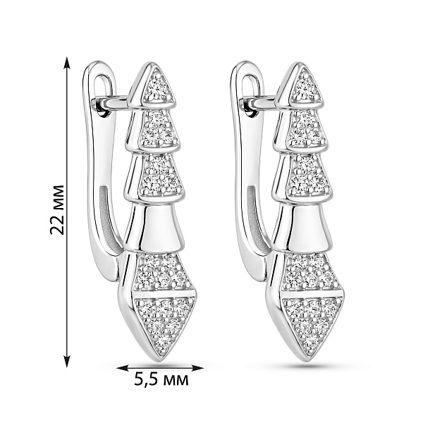 Серебряные серьги с фианитами (арт. 7502/10195) – изображение 2