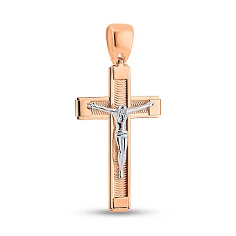 Масивний хрестик з золота з розп'яттям (арт. 500687)