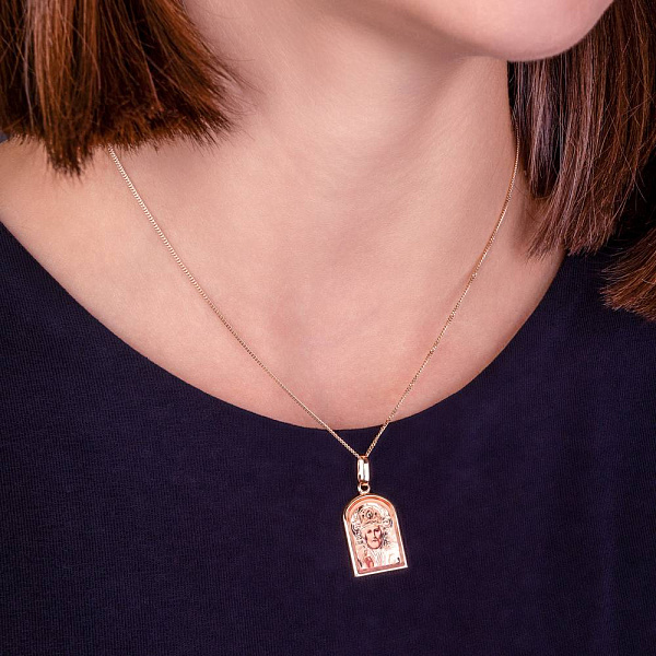 Ладанка из красного золота Николай Чудотворец (арт. 402900Н) – изображение 2