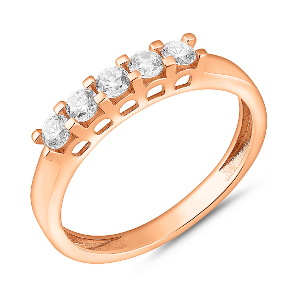 Золотое кольцо с фианитами (арт. 1401070) – изображение 1