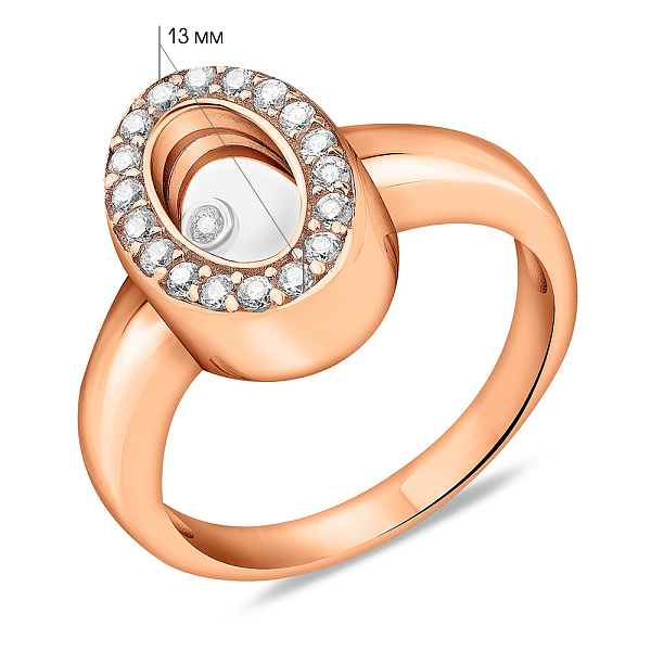 Золотое кольцо с фианитами (арт. 150050/1) – изображение 2