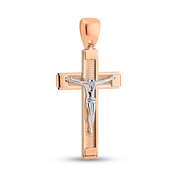 Массивный крестик из золота с распятием (арт. 500687) – изображение 1