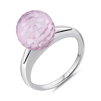 Срібна каблучка з великим рожевим фіанітом (арт. 7501/2184744цр)