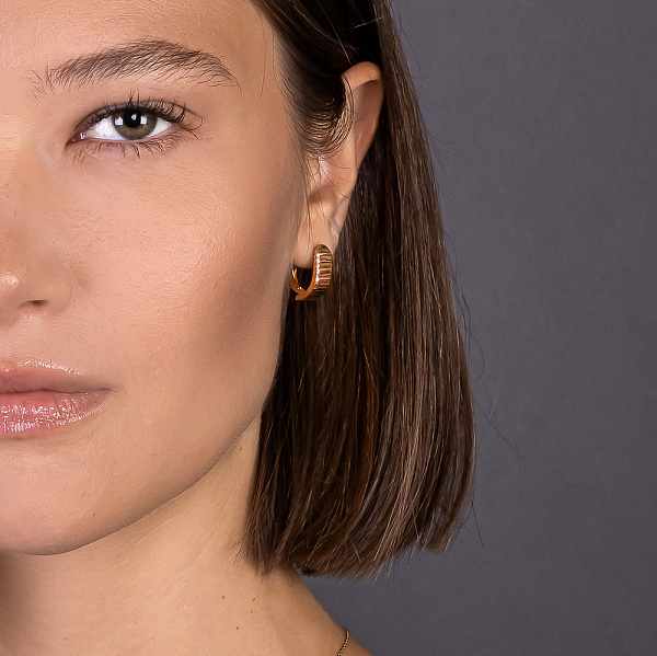 Серьги из золота с алмазной гранью (арт. 121310) – изображение 2