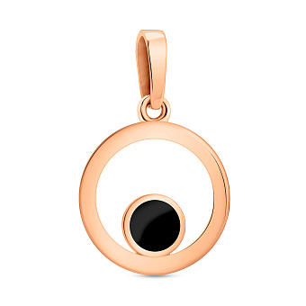 Фото Золотая подвеска Лýна с эмалью (арт. 440662ч)