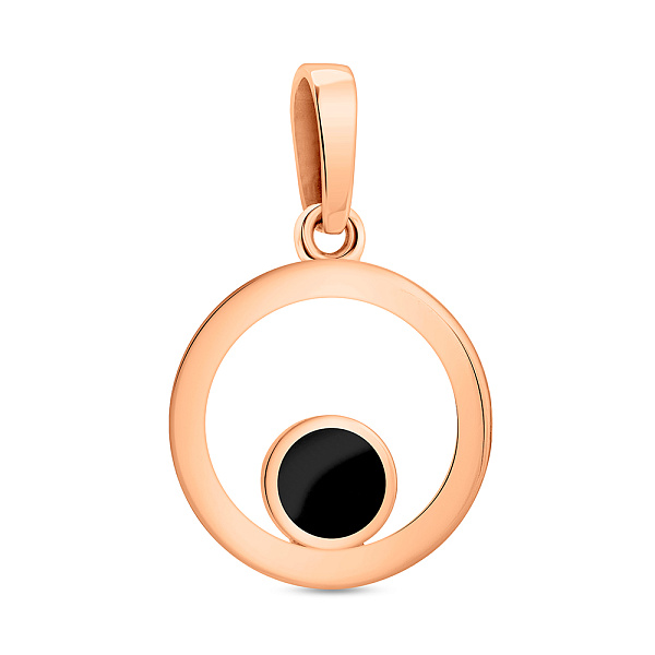 Золотая подвеска Лýна с эмалью (арт. 440662ч) – изображение 1