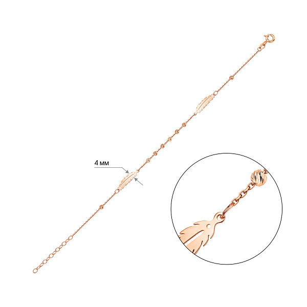 Золотой браслет без камней (арт. 326502) – изображение 5