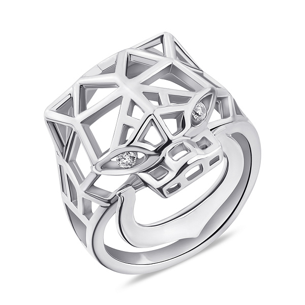 Серебряное кольцо Пантера с фианитами (арт. 7501/6756) – изображение 1