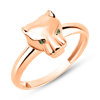 Золотое кольцо Пантера с фианитами (арт. 156338з)