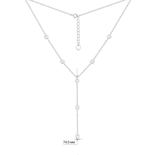 Серебряное колье-галстук с фианитами (арт. 7507/2572) – изображение 3