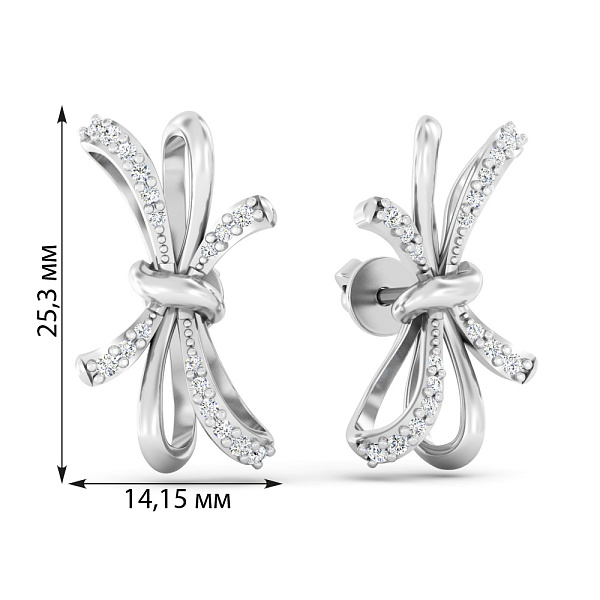 Золоті сережки з діамантами (арт. Т011839050б) – зображення 2