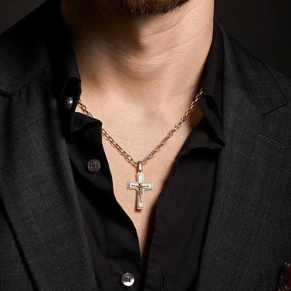 Золотой крестик с распятием (арт. 541131нш) – изображение 2