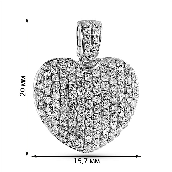 Золотой кулон Сердечко с бриллиантами (арт. П28133080б) – изображение 5