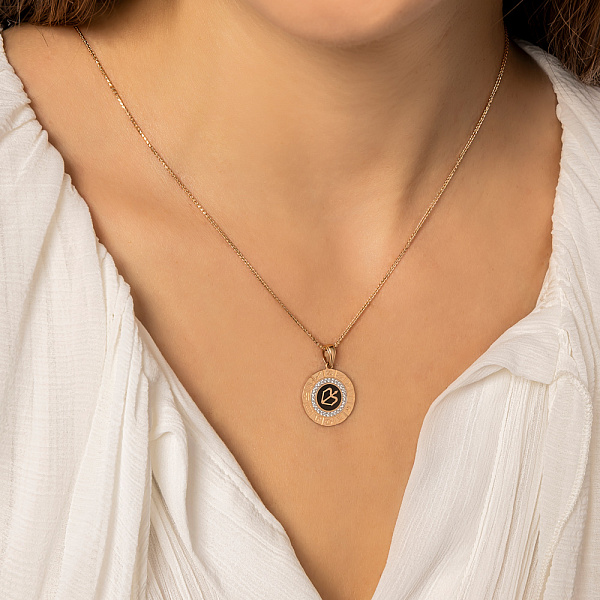 Золотий підвіс "Стрілець" з фіанітами і емаллю  (арт. 440681ечст) – зображення 3