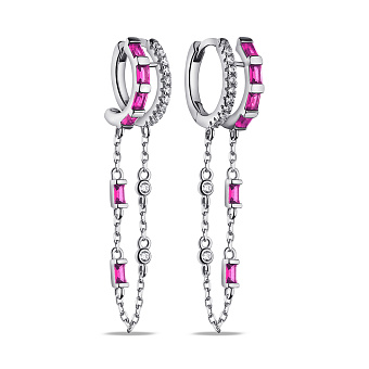 Фото Срібні сережки з альпінітами та фіанітами (арт. 7502/9619/15ар)