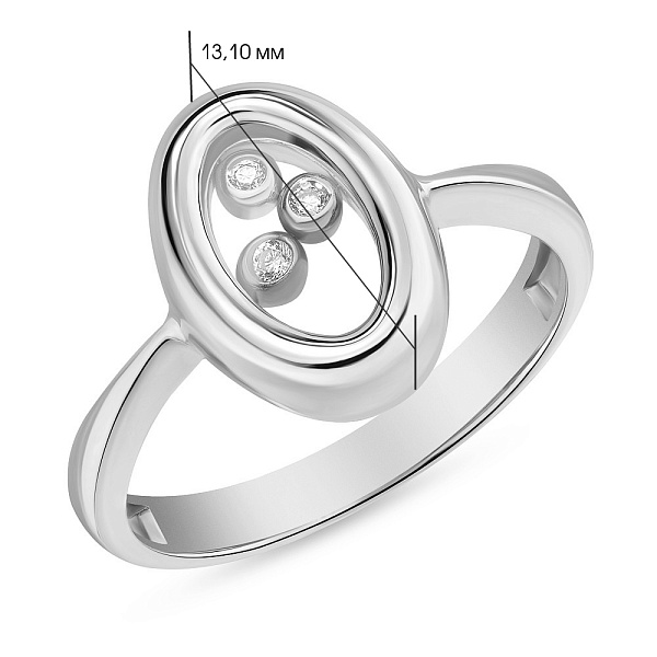 Кольцо из белого золота с фианитами (арт. 154597б) – изображение 2