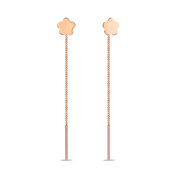 Золотые сережки-протяжки без камней (арт. 109275) – изображение 1