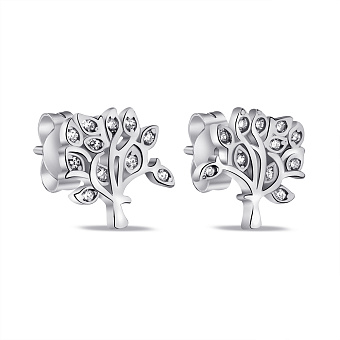 Серебряные серьги-пусеты Дерево жизни (арт. 7518/7001)