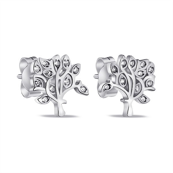 Срібні сережки-пусети Дерево життя (арт. 7518/7001) – зображення 1