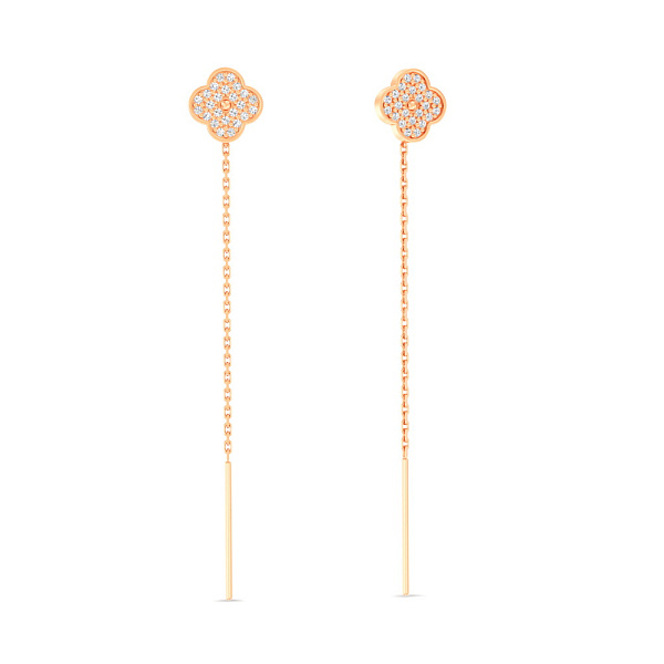Золоті сережки-протяжки з фіанітами (арт. 1101185) – зображення 1
