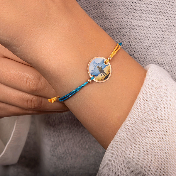 Браслет на нитці "Русский военный корабль" з золотою вставкою (арт. 340034бж) – зображення 3