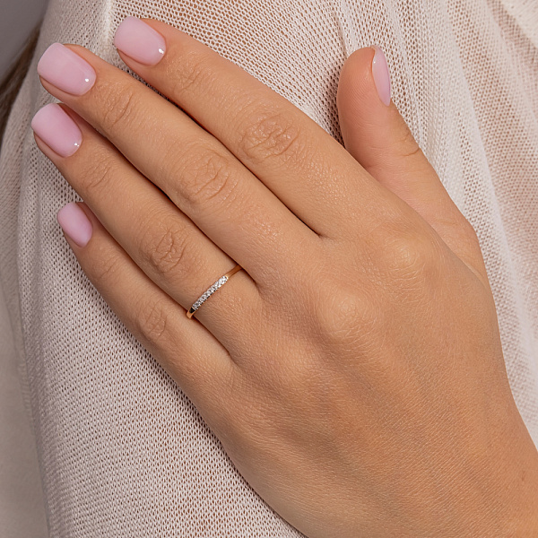 Каблучка з червоного золота з діамантами (арт. К011125) – зображення 3