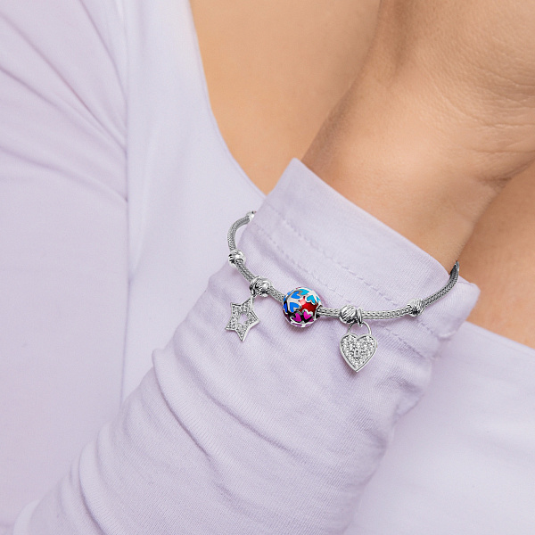 Золотой браслет с подвесками (арт. 325072бецвП2) – изображение 2