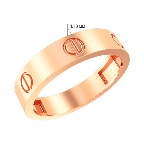 Золотое кольцо без камней (арт. 140716) – изображение 2