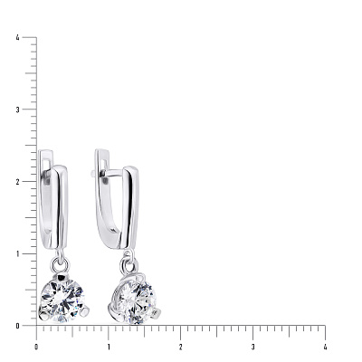 Срібні сережки з підвісками з фіанітів (арт. 7502/3237)