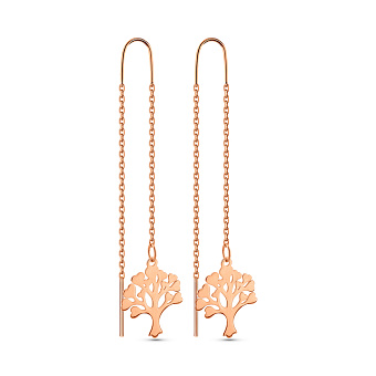 Золотые серьги-протяжки Дерево жизни (арт. 1091213)