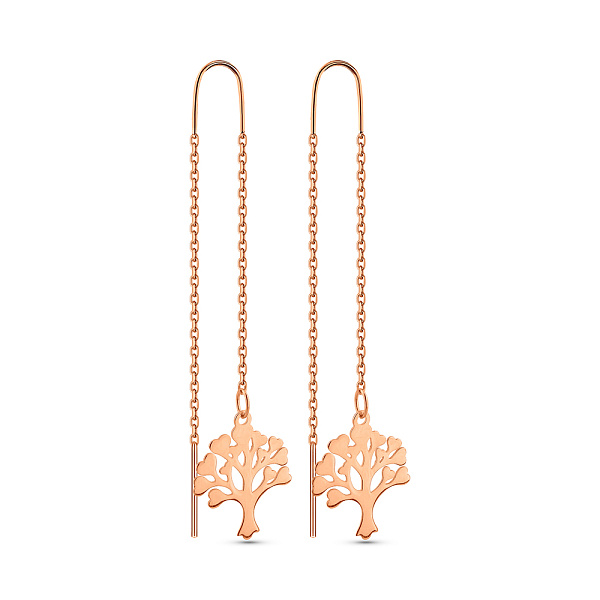 Золоті сережки-протяжки Дерево життя (арт. 1091213) – зображення 1