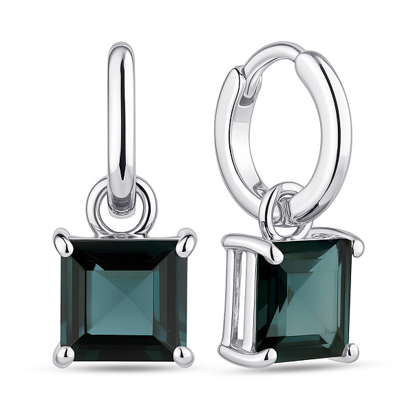 Срібні сережки з великим топазом (арт. 7502/2178132Пл) – зображення 1