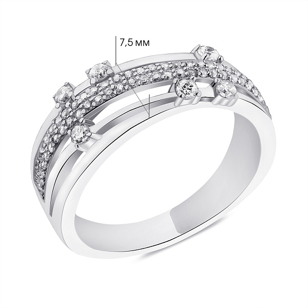 Срібна каблучка з доріжкою з фіанітів (арт. 7501/6137) – зображення 2