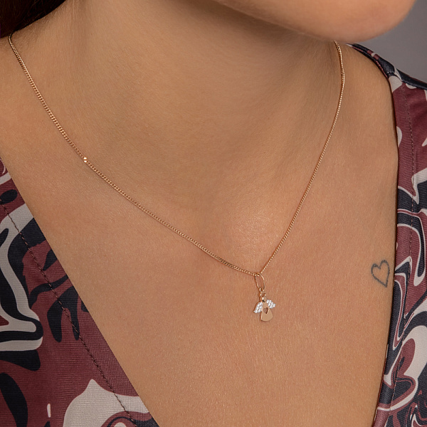 Золотой подвес в форме ангела с фианитами (арт. 440900) – изображение 2