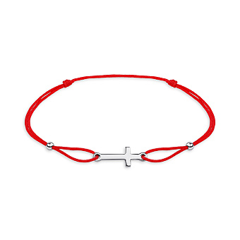 Браслет на красной шелковой нити Крест (арт. 7309/3816)