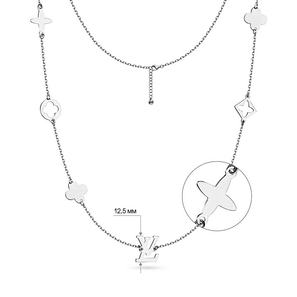 Кольє з білого золота (арт. 352019б) – зображення 3
