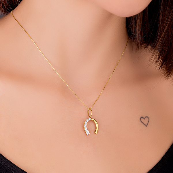 Подвес Подкова из желтого золота (арт. 422981ж) – изображение 2