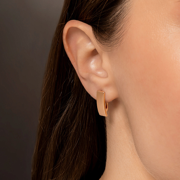 Золоті сережки в червоному кольорі металу (арт. 121800) – зображення 2