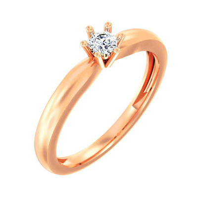 Золотое кольцо с бриллиантом (арт. К011361010)