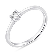 Фото Серебряное кольцо с одним фианитом (арт. 7501/8328)