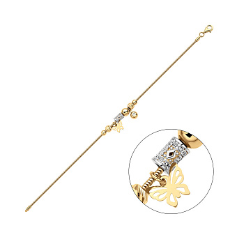 Браслет "Бабочка" из желтого золота (арт. 325675жП2)