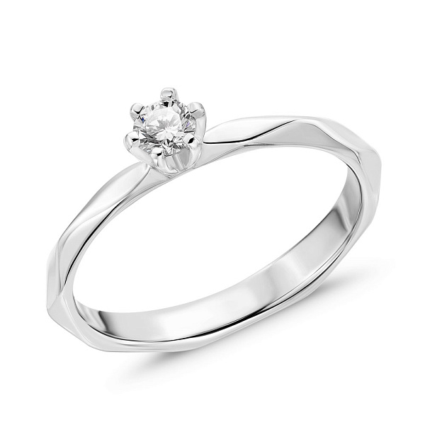 Кольцо из белого золота с бриллиантом (арт. 1107151202) – изображение 1