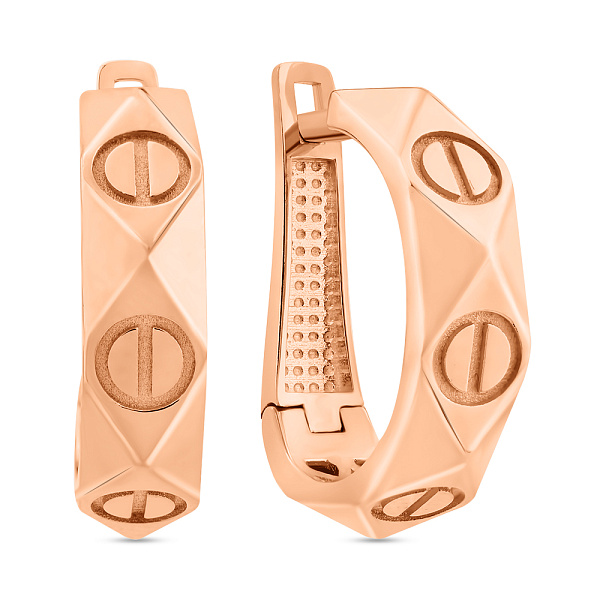 Серьги из красного золота без камней (арт. 1091720) – изображение 1