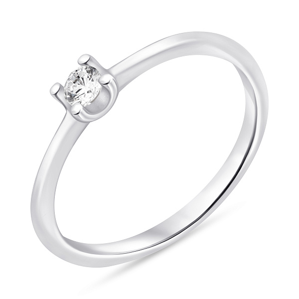 Серебряное кольцо с одним фианитом (арт. 7501/8328) – изображение 1