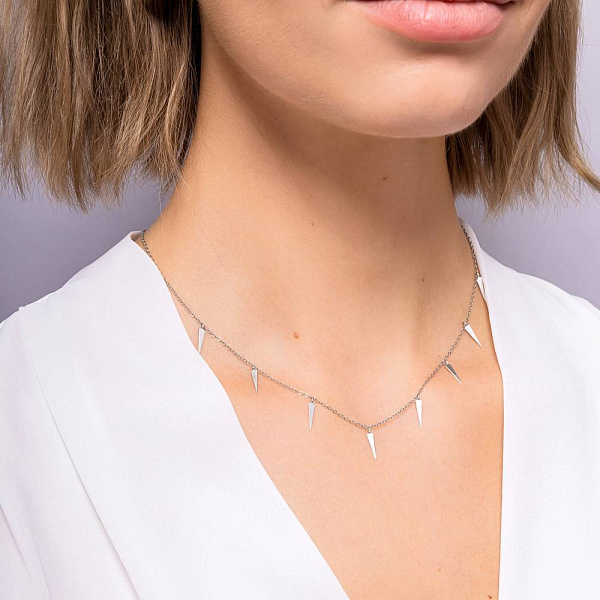 Золотое колье с треугольными подвесками (арт. 351925б) – изображение 3