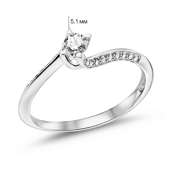 Помолвочное золотое кольцо с бриллиантами (арт. К341583030б) – изображение 4