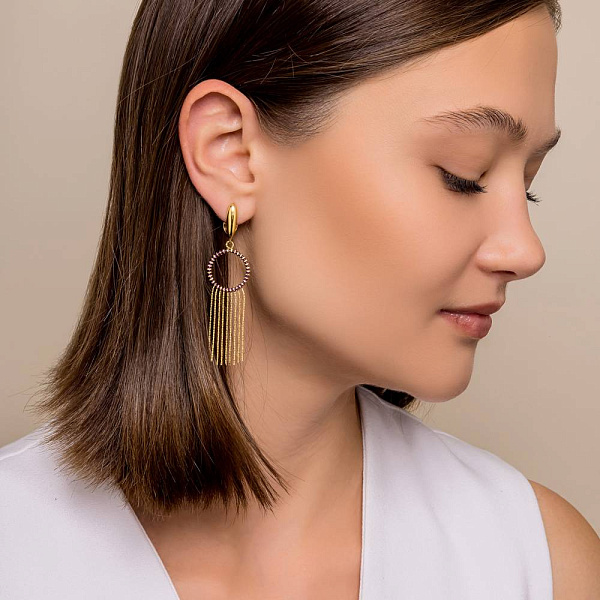 Серьги Francelli из желтого золота (арт. 1091353жф) – изображение 3