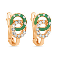 Фото Детские сережки с эмалью и фианитами (арт. 103223ез)