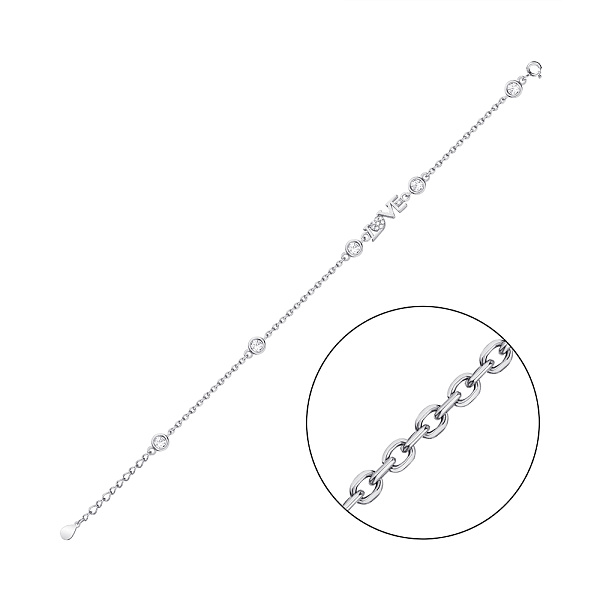 Серебряный браслет Love (арт. 7509/3904) – изображение 1