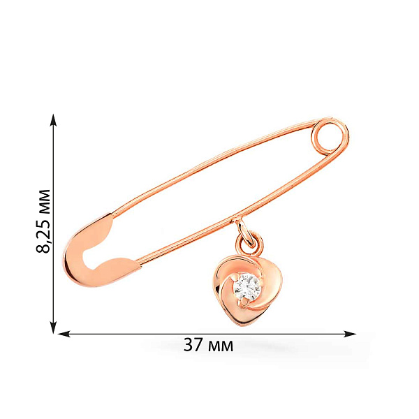 Булавка из золота с фианитом (арт. 360021) – изображение 2